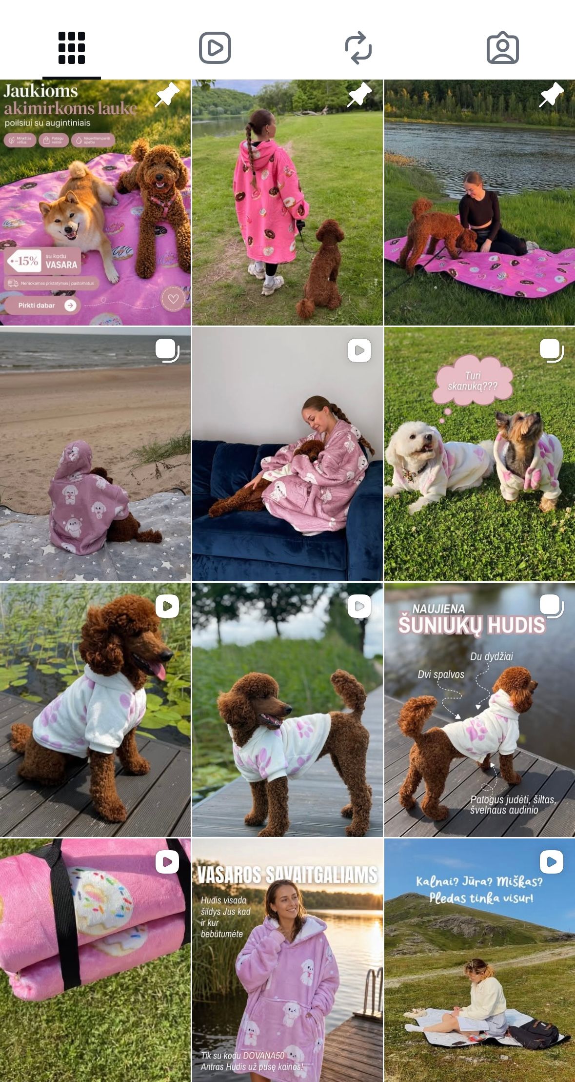 Instagram profilio tinklelio ekrano kopija 4